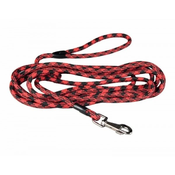 LONGE RONDE pour chien rouge et noire  5 ou 10 m BEEZTEES
