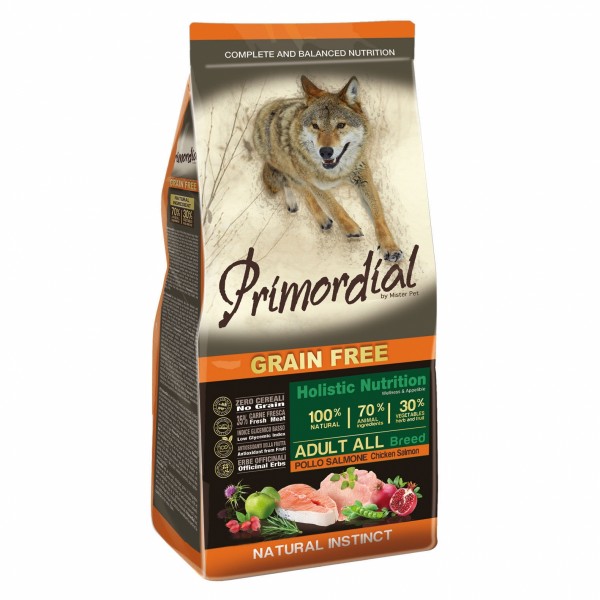 Croquettes pour chien ADULTE POULET & SAUMON PRIMORDIAL