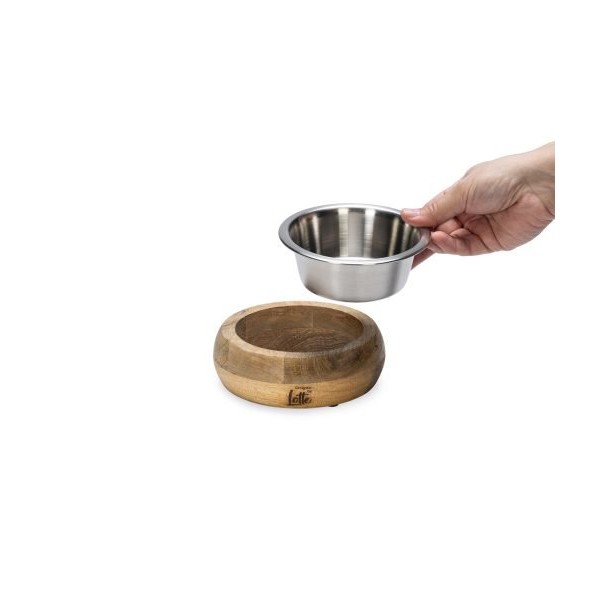 GAMELLE pour chien bois et bol acier MANDIRA DESIGNED BY LOTTE