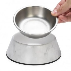 GAMELLE pour chien ou chat motif marbre couleur blanc DESIGNED BY LOTTE