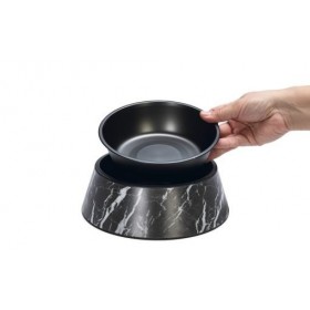 GAMELLE pour chien ou chat motif marbre couleur noir DESIGNED BY LOTTE