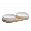 GAMELLES DOUBLES pour chien ou chat en céramique blanche LOJS DESIGNED BY LOTTE