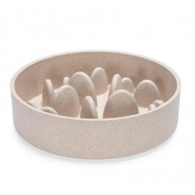 GAMELLE ANTI GLOUTON pour chien motif BAMBOU couleur beige DESIGNED BY LOTTE-DOGFRENCHTOUCH