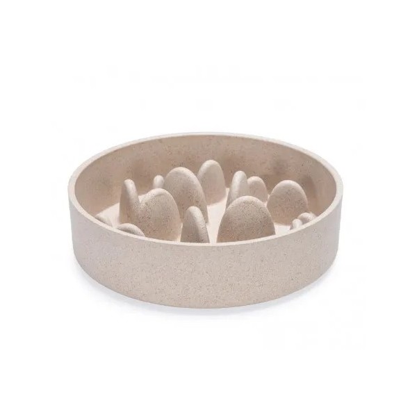 GAMELLE ANTI GLOUTON pour chien motif BAMBOU couleur beige DESIGNED BY LOTTE-DOGFRENCHTOUCH