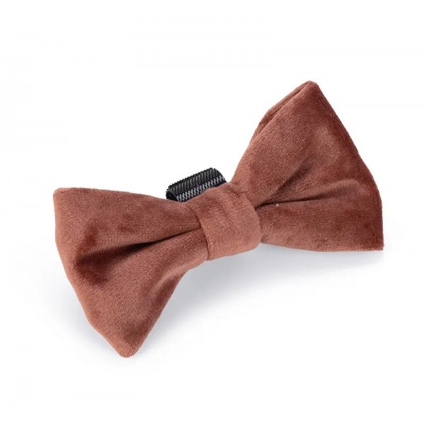 NOEUD PAPILLON pour chien en velours couleur rose ZAZA DESIGNED BY LOTTE
