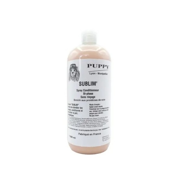 SPRAY CONDITIONNEUR SUBLIM pour chien ou chat ANTISTATIQUE sans rinçage PUPPY