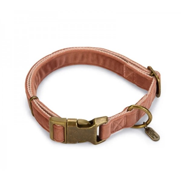 COLLIER VELOURS pour chien couleur rose VELURA DESIGNED BY LOTTE