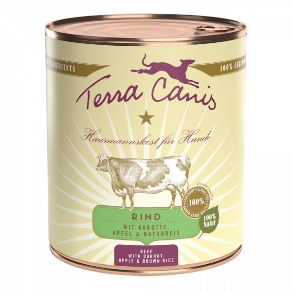 LOT DE 6 Patée pour chien CLASSIC au BOEUF 800g TERRA CANIS