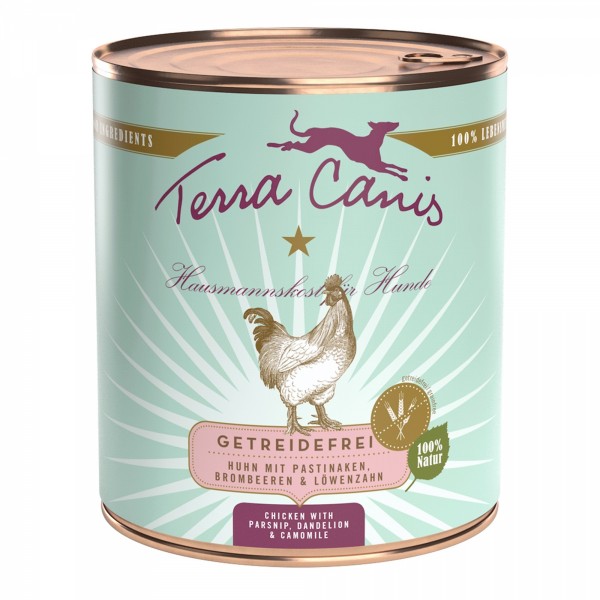 LOT DE 6 Patée pour chien GRAIN FREE au POULET 800g TERRA CANIS