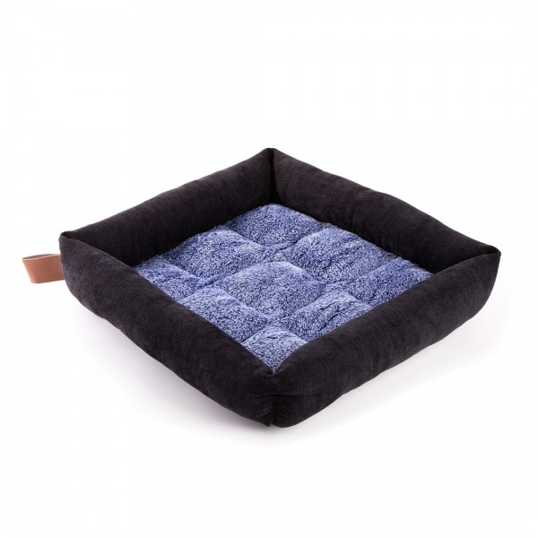 CORBEILLE DAMIER pour chien et chat bleu noir Collection DOUDOUZEN MARTIN SELLIER