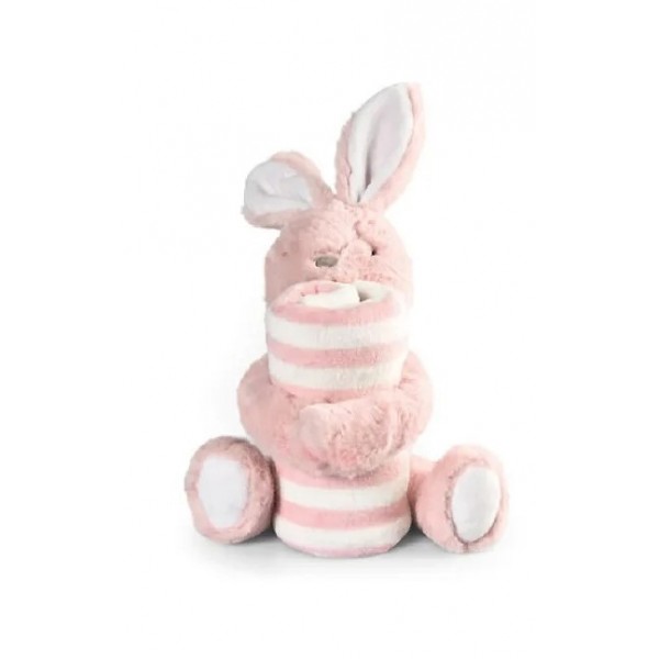 PELUCHE ET PLAID pour chien LAPIN ROSE OHANA