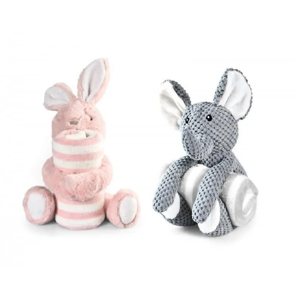 PELUCHE ET PLAID pour chien LAPIN ROSE OHANA
