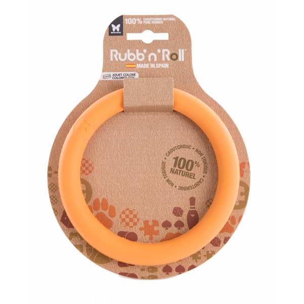 JOUET pour chien ANNEAU orange 14,5 cm RUBB'N'ROLL