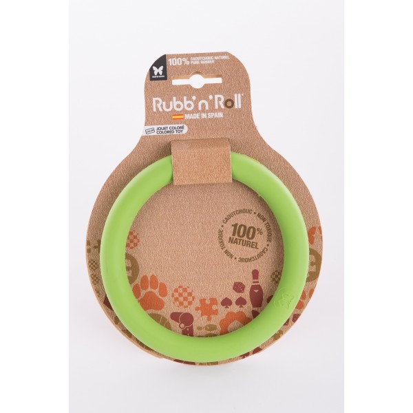 JOUET pour chien ANNEAU vert 14,5 cm RUBB'N'ROLL