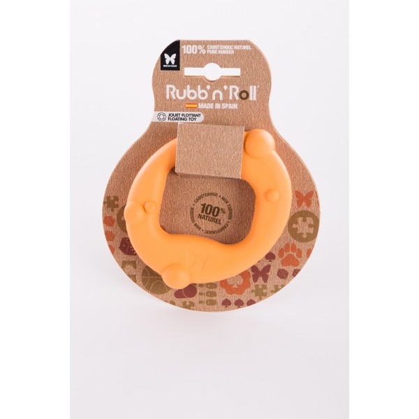 JOUET pour chien CERCLE flottant orange 10 cm RUBB'N'ROLL