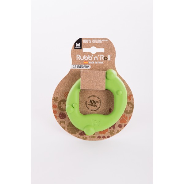 JOUET pour chien CERCLE flottant vert 10 cm RUBB'N'ROLL