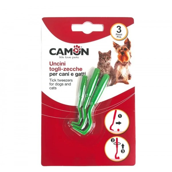 CROCHETS A TIQUES LOT 3 crochets pour chien ou chat CAMON