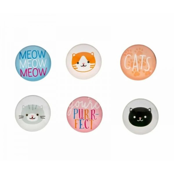 LOT DE 6 MAGNETS chat PEARHEAD