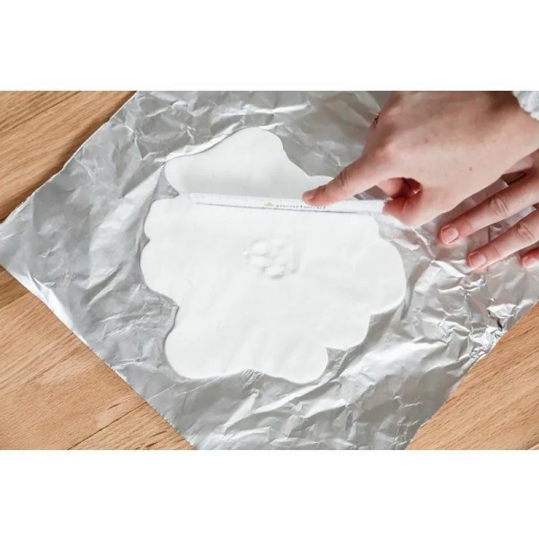 DOUBLE CADRE PHOTO BLANC & empreinte de patte en ARGILE PEARHEAD