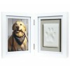 DOUBLE CADRE PHOTO BLANC & empreinte de patte en ARGILE PEARHEAD