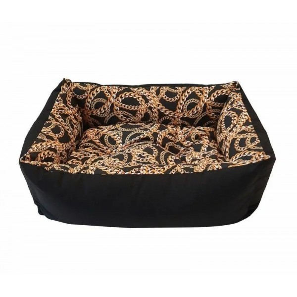 CORBEILLE RECTANGULAIRE pour chien motif CHAINE DISTRIDOG