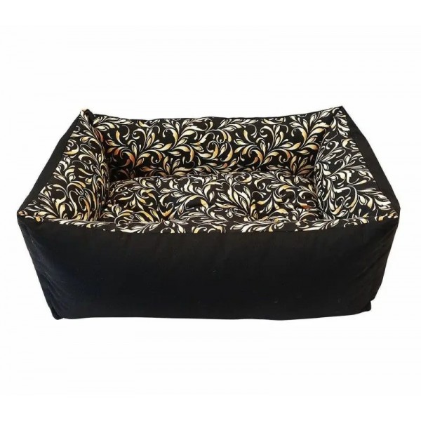 CORBEILLE RECTANGULAIRE pour chien motif FEUILLE D'OR DISTRIDOG
