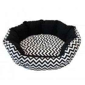 CORBEILLE OVALE pour chien ZIG ZAG couleur noir DISTRIDOG