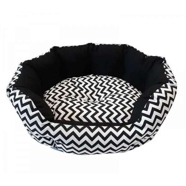 CORBEILLE OVALE pour chien ZIG ZAG couleur noir DISTRIDOG