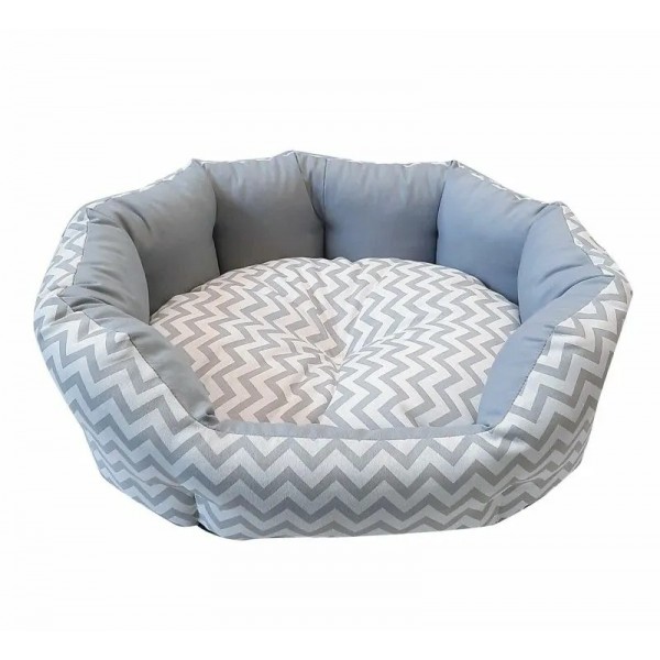 CORBEILLE OVALE pour chien ZIG ZAG couleur gris DISTRIDOG
