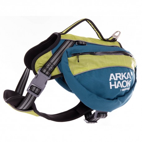 Harnais de randonnée bleu-vert BACKPACK pour chien ARKA HAOK