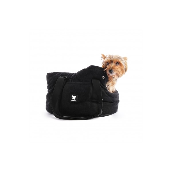 SAC DE TRANSPORT COUCHETTE pour chien Collection ELEGANTE couleur noir MARTIN SELLIER-DOGFRENCHTOUCH