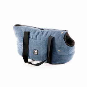 SAC DE TRANSPORT COUCHETTE pour chien Collection ELEGANTE couleur bleu MARTIN SELLIER-DOGFRENCHTOUCH