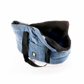 SAC DE TRANSPORT COUCHETTE pour chien Collection ELEGANTE couleur bleu MARTIN SELLIER-DOGFRENCHTOUCH