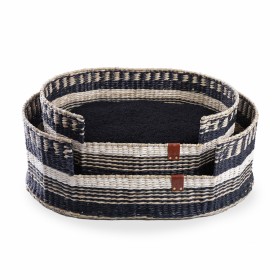 CORBEILLES TRESSEES LOT DE 2 pour chien et chat Collection BLACK & WHITE en papyrus MARTIN SELLIER