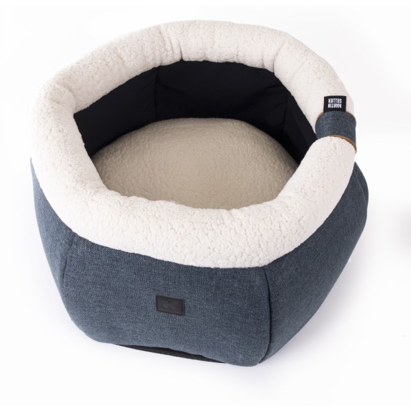 PANIER ROND HAUT DEHOUSSABLE pour chien et chat Collection GUEST HOUSE couleur bleu MARTIN SELLIER