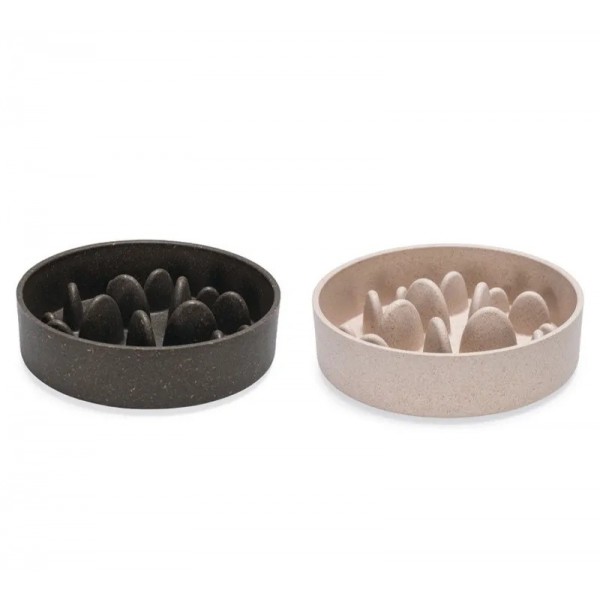 GAMELLE ANTI GLOUTON pour chien motif BAMBOU couleur gris foncé DESIGNED BY LOTTE-DOGFRENCHTOUCH