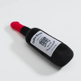 JOUET PELUCHE pour chiens Collection PIQUE NIQUE Bouteille de vin BANDIT