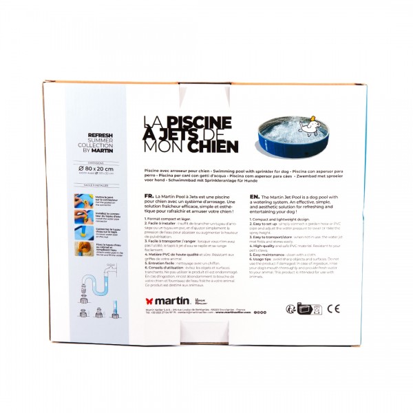 PISCINE A JETS pour chien MARTIN POOL couleur bleu MARTIN SELLIER