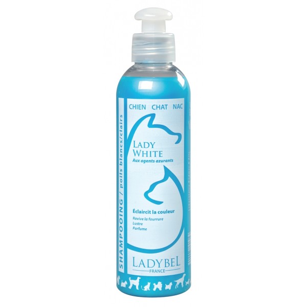 SHAMPOOING POILS BLANCS pour chien et chat LADY WHITE LADYBEL