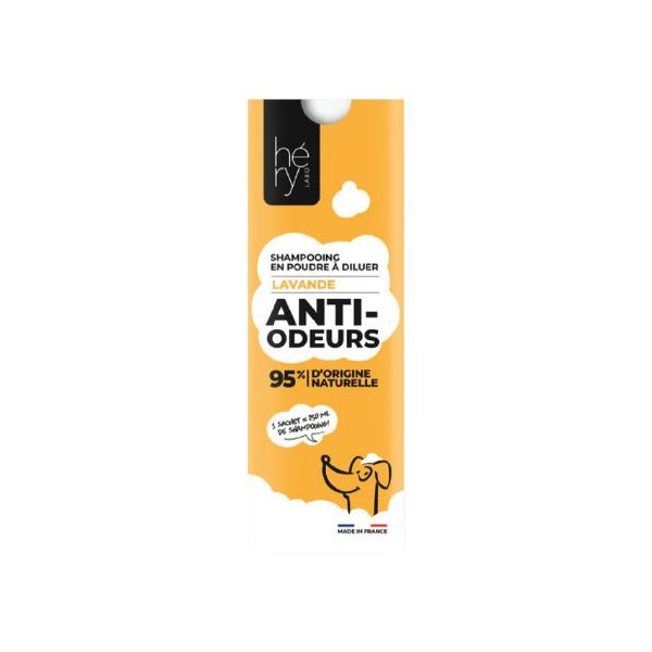 SHAMPOOING POUDRE A DILUER pour chien ANTI ODEURS HERY