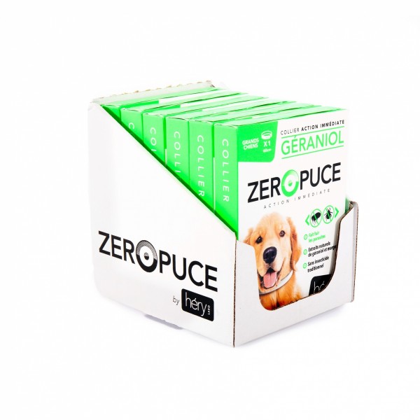 COLLIERS ANTIPARASITAIRES LOT DE 6 pour grand chien au Géraniol Bio ZERO PUCE HERY-DOGFRENCHTOUCH