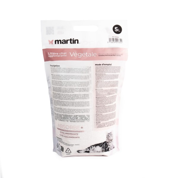 LITIERE AGGLOMERANTE pour chat LOT DE 4 ABSORBE+ MARTIN SELLIER