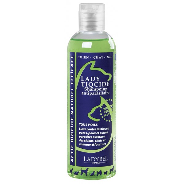 SHAMPOOING ANTIPARASITAIRE pour chien et chat LADY TIQCIDE LADYBEL - DOGFRENCHTOUCH
