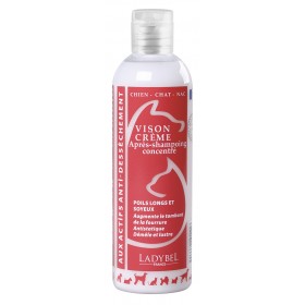 APRES SHAMPOOING PTROTECTEUR pour chien et chat VISON CREME LADYBEL - DOGFRENCHTOUCH