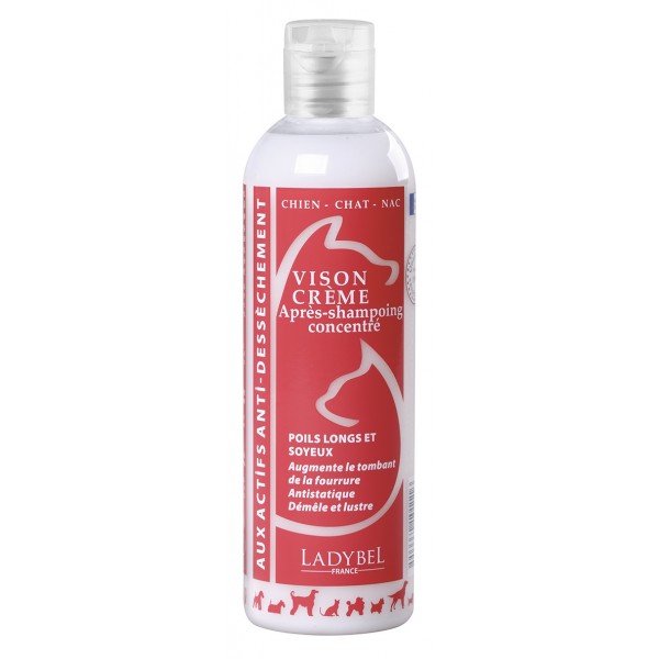 APRES SHAMPOOING PTROTECTEUR pour chien et chat VISON CREME LADYBEL - DOGFRENCHTOUCH