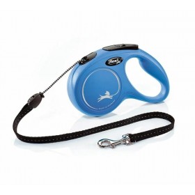 LAISSE RETRACTABLE NEW CLASSIC pour chiens avec cordon BLEU FLEXI - DOGFRENCHTOUCH