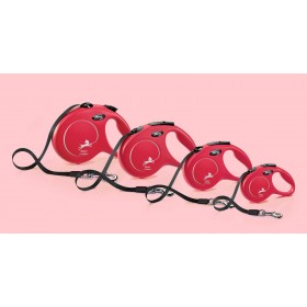 LAISSE RETRACTABLE NEW CLASSIC pour chiens avec cordon ROUGE FLEXI - DOGFRENCHTOUCH