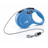 LAISSE RETRACTABLE NEW CLASSIC pour chiens avec cordon BLEU FLEXI - DOGFRENCHTOUCH