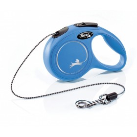 LAISSE RETRACTABLE NEW CLASSIC pour chiens avec cordon BLEU FLEXI - DOGFRENCHTOUCH