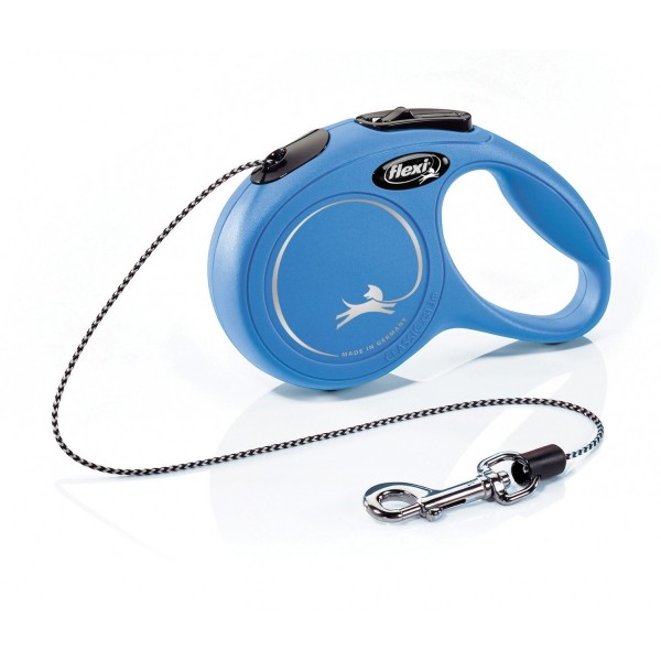 LAISSE RETRACTABLE NEW CLASSIC pour chiens avec cordon BLEU FLEXI - DOGFRENCHTOUCH